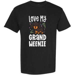 Love My Grand Weenie Dachshund Granddog Grandma Grandpa Garment-Dyed Heavyweight T-Shirt