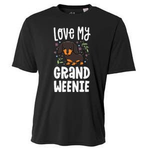 Love My Grand Weenie Dachshund Granddog Grandma Grandpa Cooling Performance Crew T-Shirt