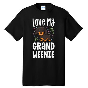 Love My Grand Weenie Dachshund Granddog Grandma Grandpa Tall T-Shirt