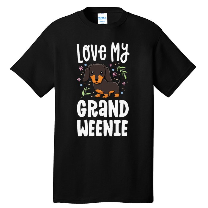 Love My Grand Weenie Dachshund Granddog Grandma Grandpa Tall T-Shirt