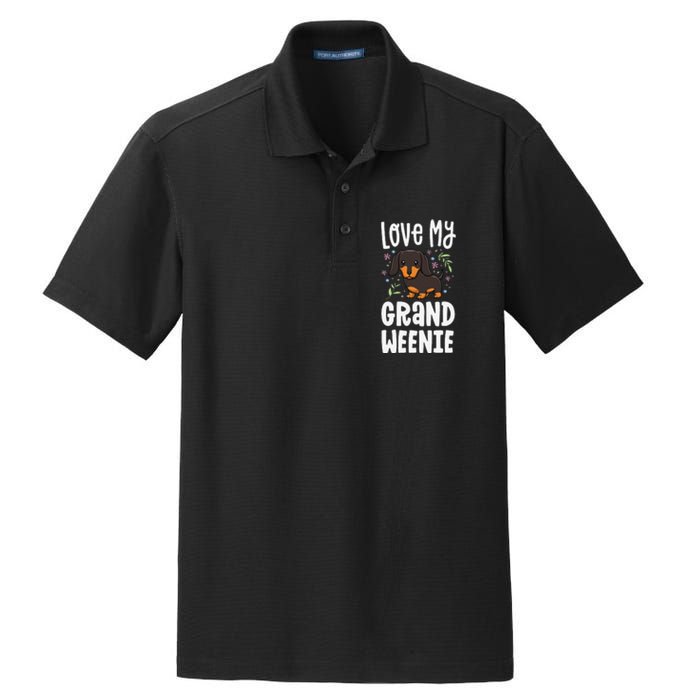 Love My Grand Weenie Dachshund Granddog Grandma Grandpa Dry Zone Grid Polo