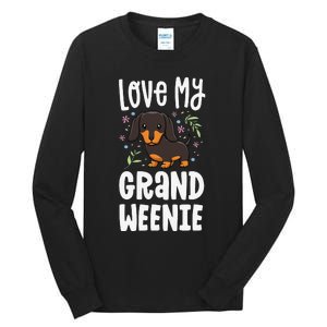 Love My Grand Weenie Dachshund Granddog Grandma Grandpa Tall Long Sleeve T-Shirt