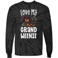 Love My Grand Weenie Dachshund Granddog Grandma Grandpa Tie-Dye Long Sleeve Shirt