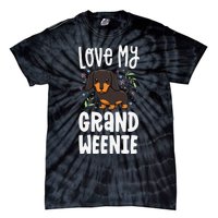 Love My Grand Weenie Dachshund Granddog Grandma Grandpa Tie-Dye T-Shirt