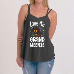 Love My Grand Weenie Dachshund Granddog Grandma Grandpa Women's Strappy Tank