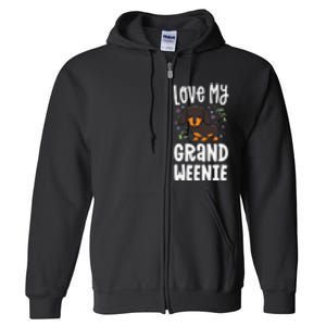 Love My Grand Weenie Dachshund Granddog Grandma Grandpa Full Zip Hoodie