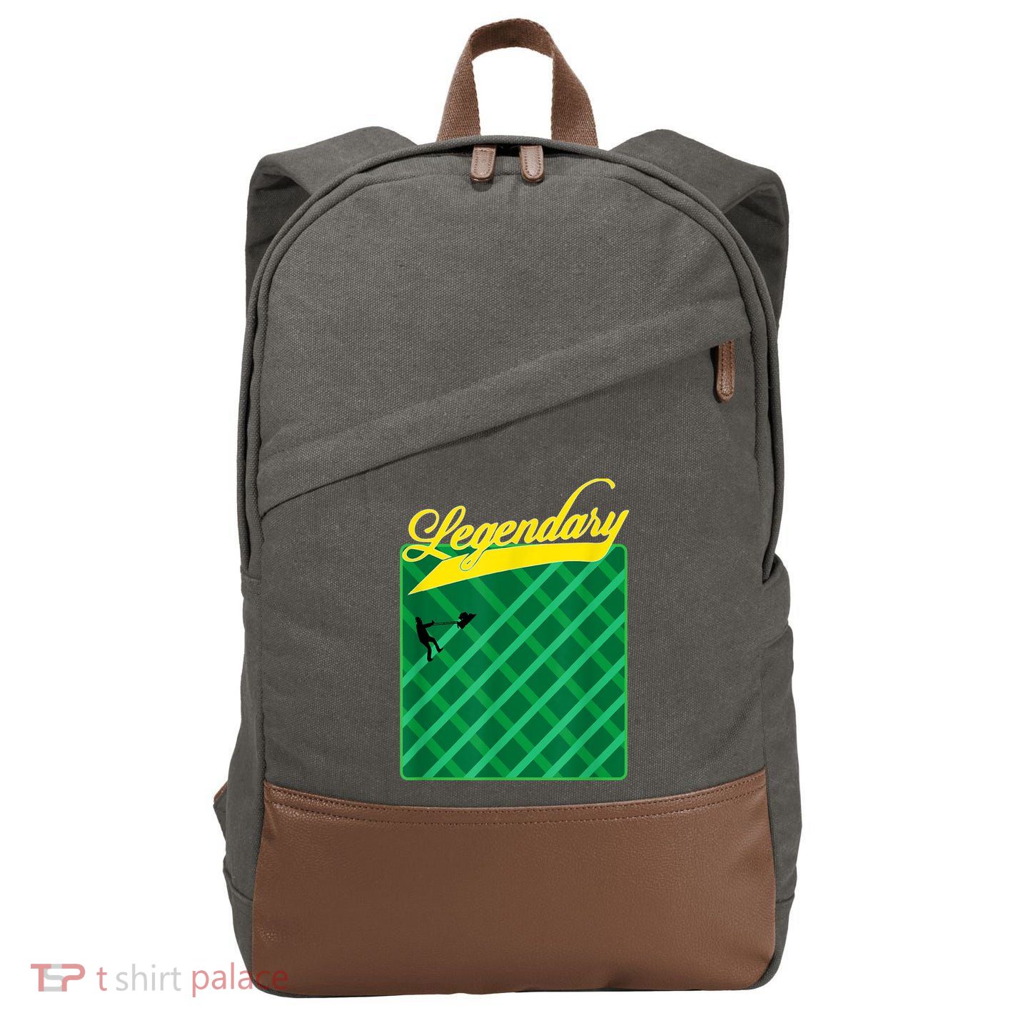 Lawn Mowing Grass Stripes Dad Shirt Funny Mow The Grass Cotton Canvas Backpack