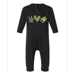 Let's Mardi Gras Peace King Cake Gift Infant Fleece One Piece