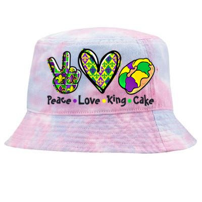 Let's Mardi Gras Peace King Cake Gift Tie-Dyed Bucket Hat