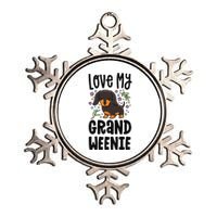 Love My Grand Weenie Dachshund Granddog Grandma Grandpa Metallic Star Ornament