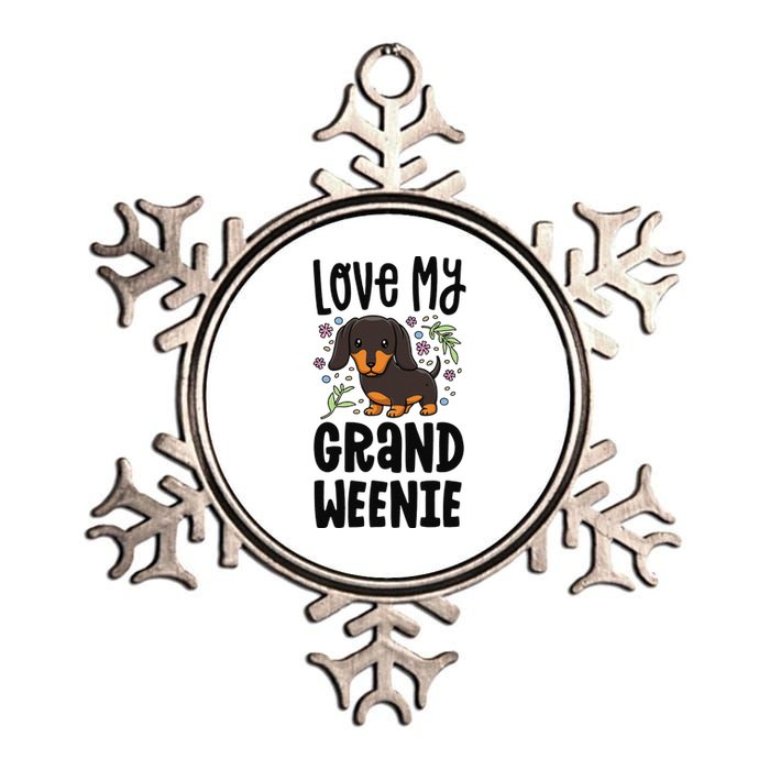 Love My Grand Weenie Dachshund Granddog Grandma Grandpa Metallic Star Ornament