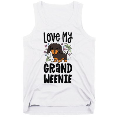 Love My Grand Weenie Dachshund Granddog Grandma Grandpa Tank Top