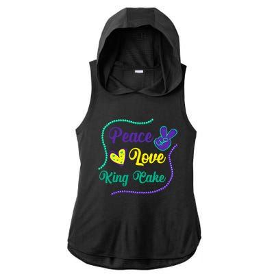 Let's Mardi Gras Y'all Peace King Cake Gift Ladies PosiCharge Tri-Blend Wicking Draft Hoodie Tank