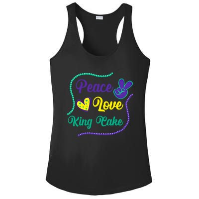 Let's Mardi Gras Y'all Peace King Cake Gift Ladies PosiCharge Competitor Racerback Tank