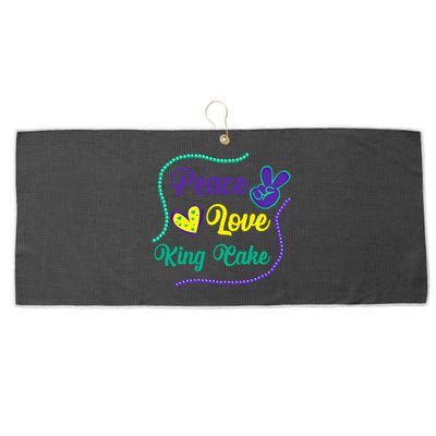 Let's Mardi Gras Y'all Peace King Cake Gift Large Microfiber Waffle Golf Towel