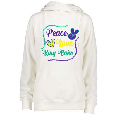 Let's Mardi Gras Y'all Peace King Cake Gift Womens Funnel Neck Pullover Hood