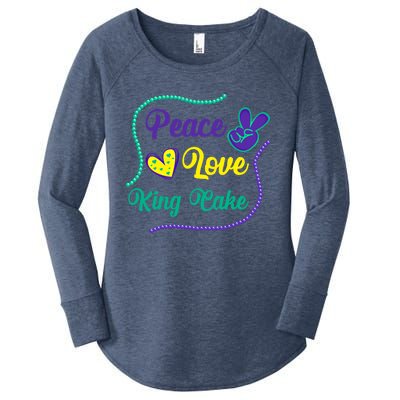 Let's Mardi Gras Y'all Peace King Cake Gift Women's Perfect Tri Tunic Long Sleeve Shirt