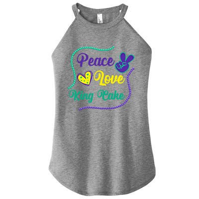 Let's Mardi Gras Y'all Peace King Cake Gift Women’s Perfect Tri Rocker Tank