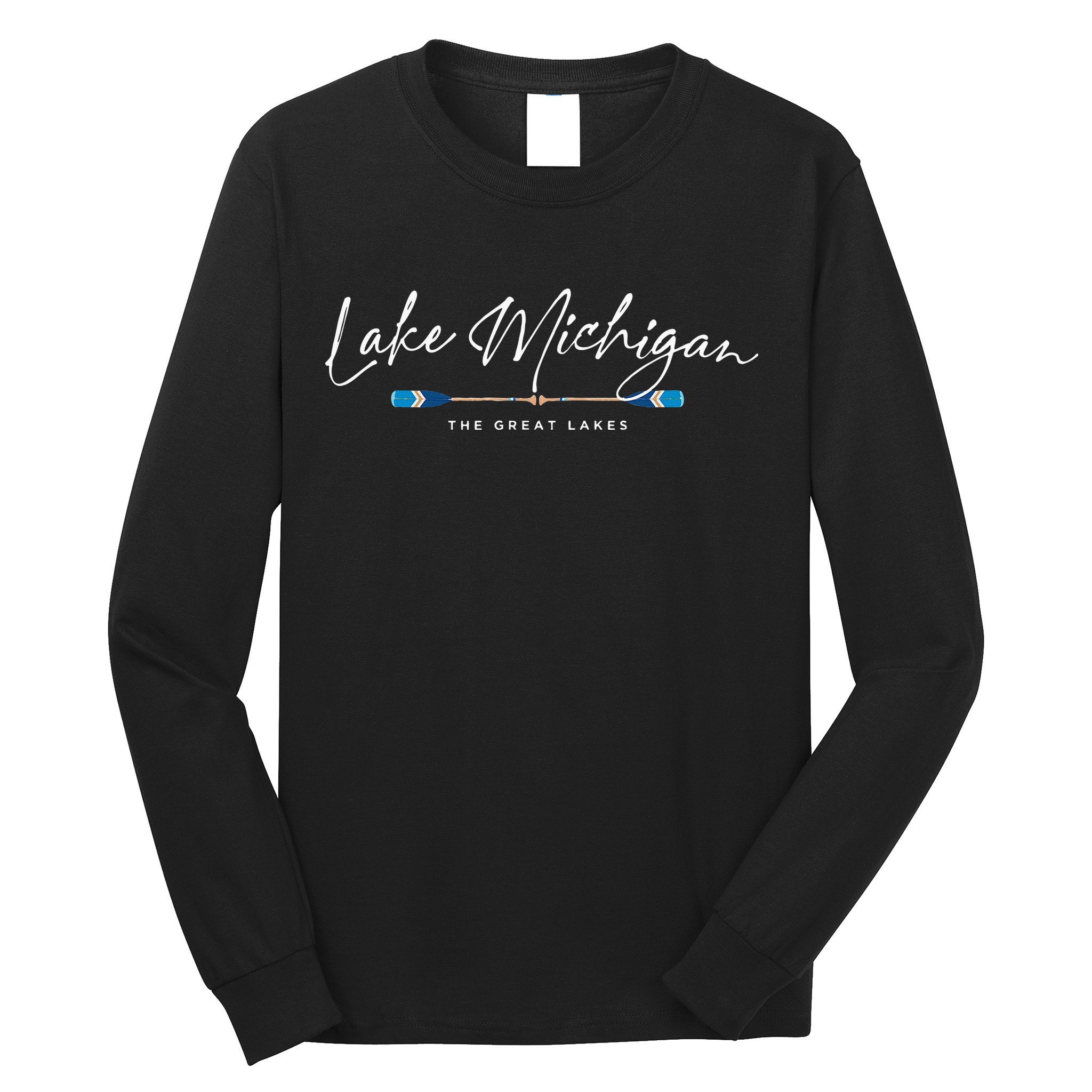 Lake Michigan Great Lakes Oars Graphic Long Sleeve Shirt