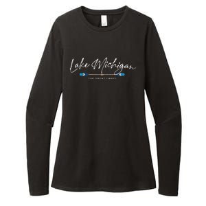 Lake Michigan Great Lakes Oars Graphic Womens CVC Long Sleeve Shirt