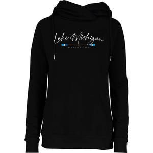 Lake Michigan Great Lakes Oars Graphic Womens Funnel Neck Pullover Hood