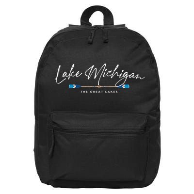 Lake Michigan Great Lakes Oars Graphic 16 in Basic Backpack