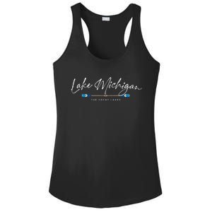 Lake Michigan Great Lakes Oars Graphic Ladies PosiCharge Competitor Racerback Tank