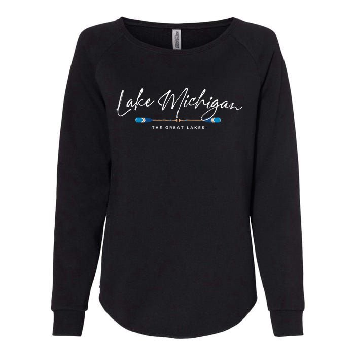 Lake Michigan Great Lakes Oars Graphic Womens California Wash Sweatshirt