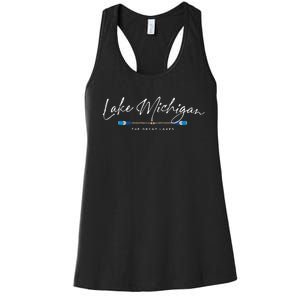 Lake Michigan Great Lakes Oars Graphic Women's Racerback Tank