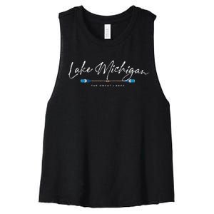 Lake Michigan Great Lakes Oars Graphic Women's Racerback Cropped Tank