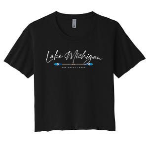 Lake Michigan Great Lakes Oars Graphic Women's Crop Top Tee