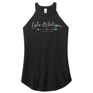 Lake Michigan Great Lakes Oars Graphic Women's Perfect Tri Rocker Tank