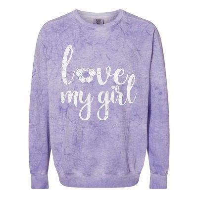 Love My Girl Soccer Cute Football Sports Mom Dad Boyfriend Colorblast Crewneck Sweatshirt