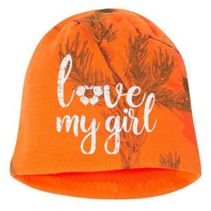 Love My Girl Soccer Cute Football Sports Mom Dad Boyfriend Kati - Camo Knit Beanie