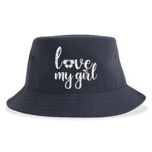 Love My Girl Soccer Cute Football Sports Mom Dad Boyfriend Sustainable Bucket Hat