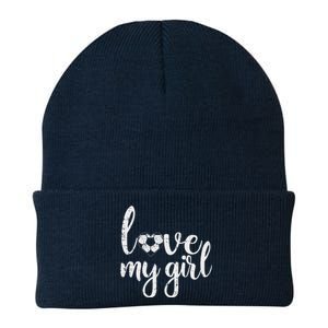 Love My Girl Soccer Cute Football Sports Mom Dad Boyfriend Knit Cap Winter Beanie