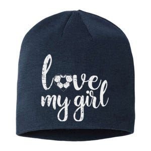 Love My Girl Soccer Cute Football Sports Mom Dad Boyfriend Sustainable Beanie