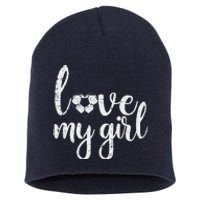 Love My Girl Soccer Cute Football Sports Mom Dad Boyfriend Short Acrylic Beanie