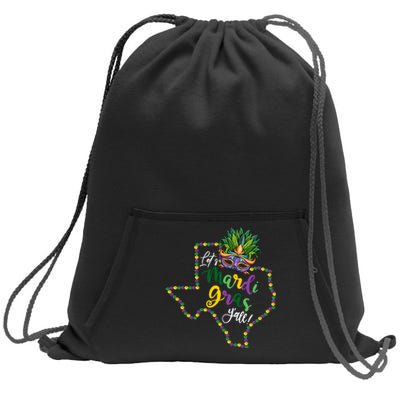 LetS Mardi Gras YAll Texas Souvenir Gift Sweatshirt Cinch Pack Bag