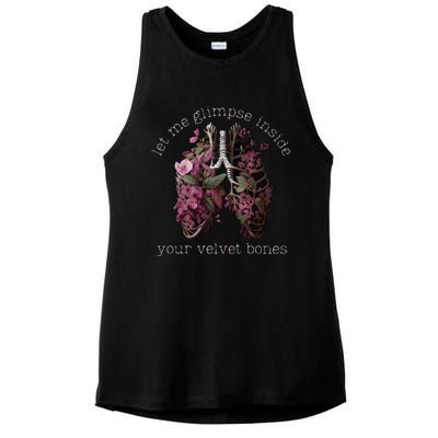 Let Me Glimpse Inside Your Velvet Bones Lung Wildflowers Ladies PosiCharge Tri-Blend Wicking Tank