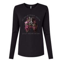 Let Me Glimpse Inside Your Velvet Bones Lung Wildflowers Womens Cotton Relaxed Long Sleeve T-Shirt