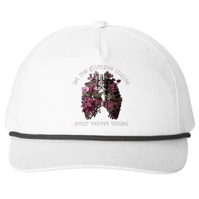 Let Me Glimpse Inside Your Velvet Bones Lung Wildflowers Snapback Five-Panel Rope Hat