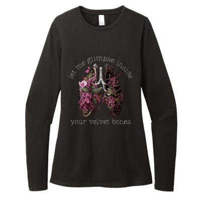 Let Me Glimpse Inside Your Velvet Bones Lung Wildflowers Womens CVC Long Sleeve Shirt