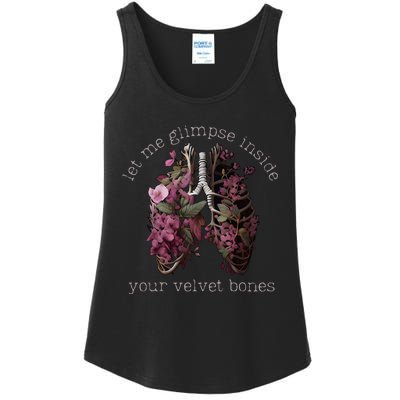 Let Me Glimpse Inside Your Velvet Bones Lung Wildflowers Ladies Essential Tank