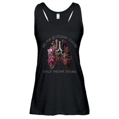 Let Me Glimpse Inside Your Velvet Bones Lung Wildflowers Ladies Essential Flowy Tank