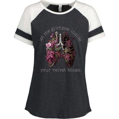 Let Me Glimpse Inside Your Velvet Bones Lung Wildflowers Enza Ladies Jersey Colorblock Tee