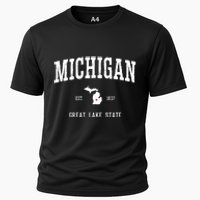 Love Michigan Great Lake State MI Est 1837 Home Cooling Performance Crew T-Shirt