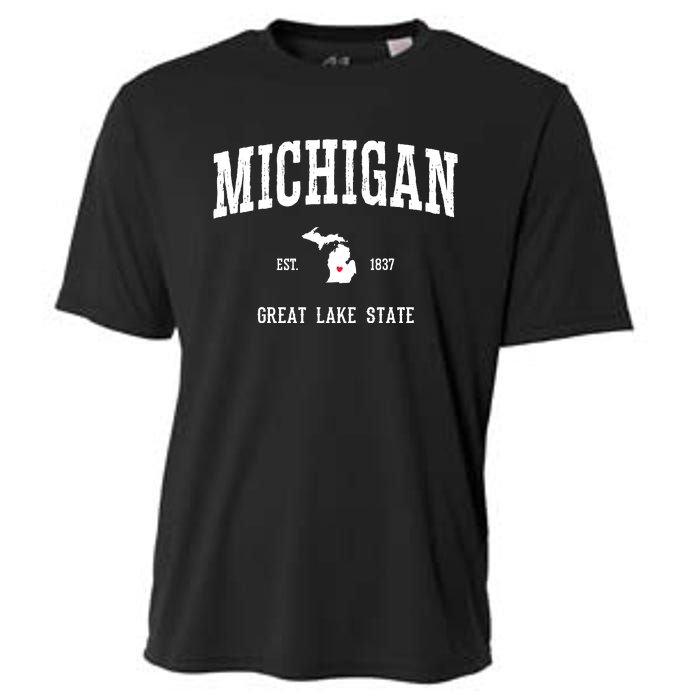 Love Michigan Great Lake State MI Est 1837 Home Cooling Performance Crew T-Shirt