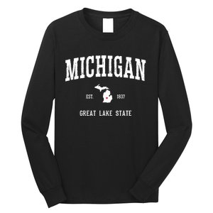 Love Michigan Great Lake State MI Est 1837 Home Long Sleeve Shirt