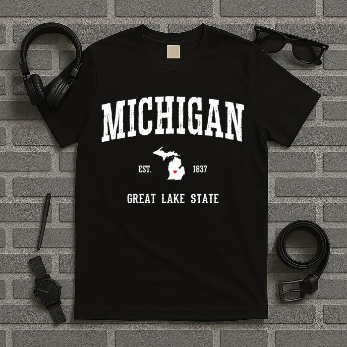 Love Michigan Great Lake State MI Est 1837 Home T-Shirt